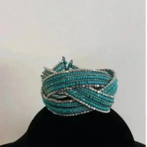 Beaded Adjustable Bangle Bracelet - Picture 1 of 3